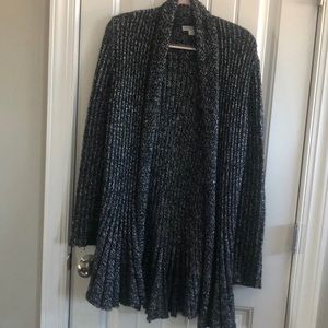 Long black / silver knit cardigan